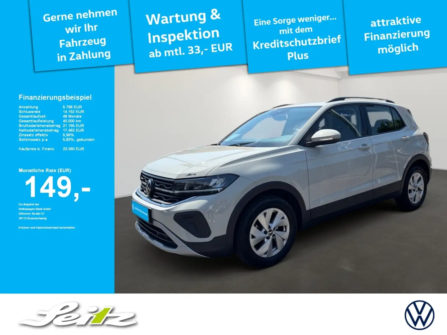 Volkswagen T-Cross 1.0 TSI Life *LED*PDC*NAVI*SITZH* Gris - 1