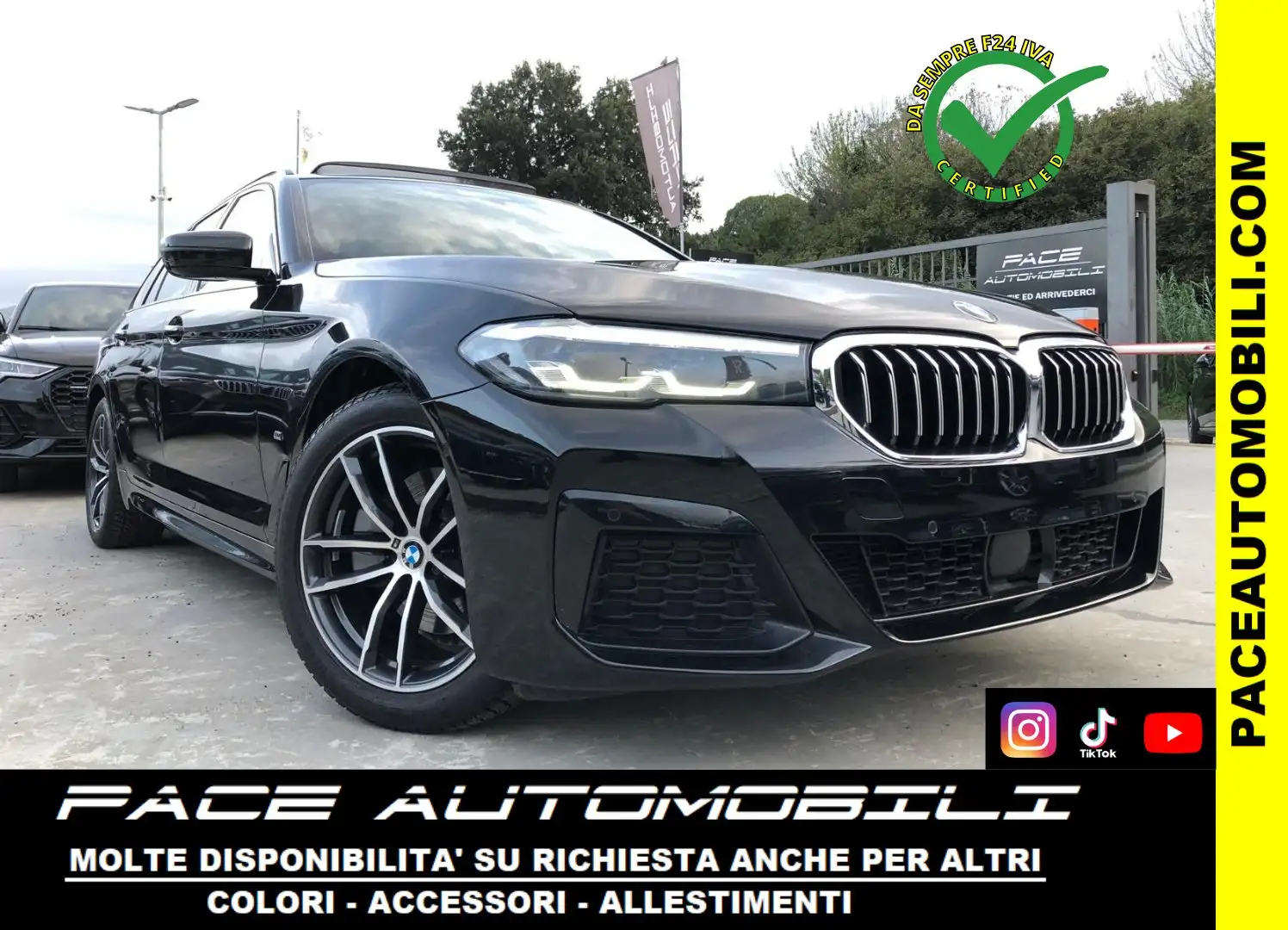 BMW 520 XD TOURING M SPORT MSPORT LED PDC KAMERA TETTO19 Nero - 1
