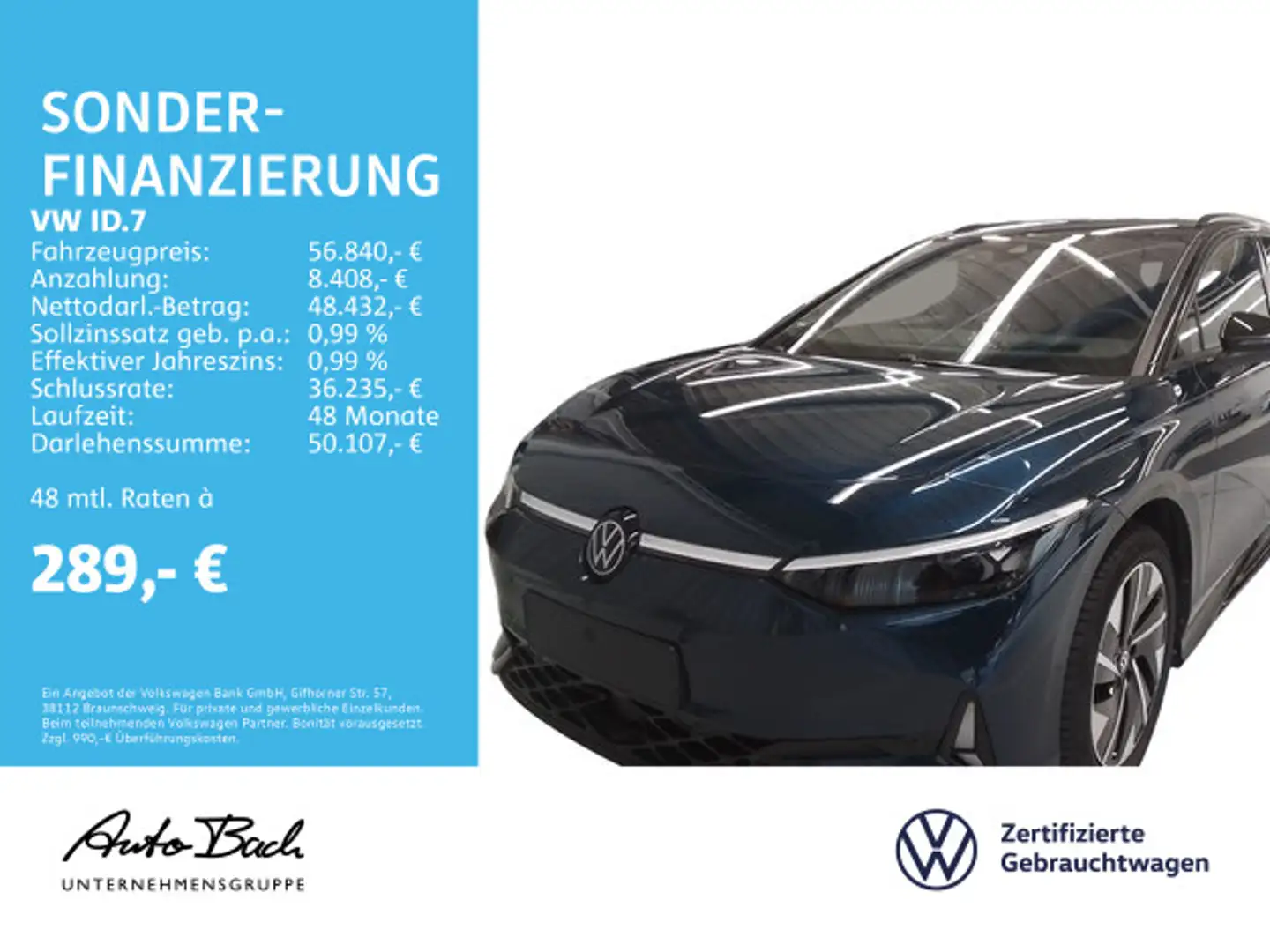 Volkswagen ID.7 GTX Tourer 4MOTION Automatik, Navi, LED-Mat Blau - 1