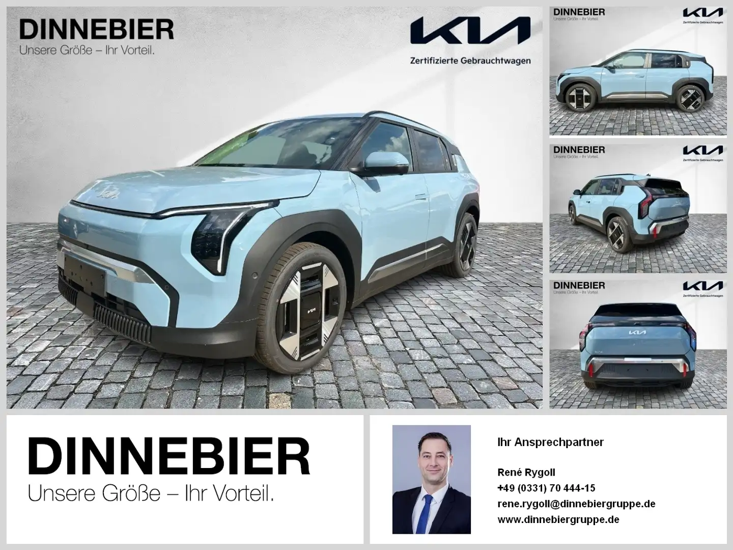 Kia EV3 81.4 EARTH NAVI+LED+Einpark360 360-CAM ACC Bleu - 1