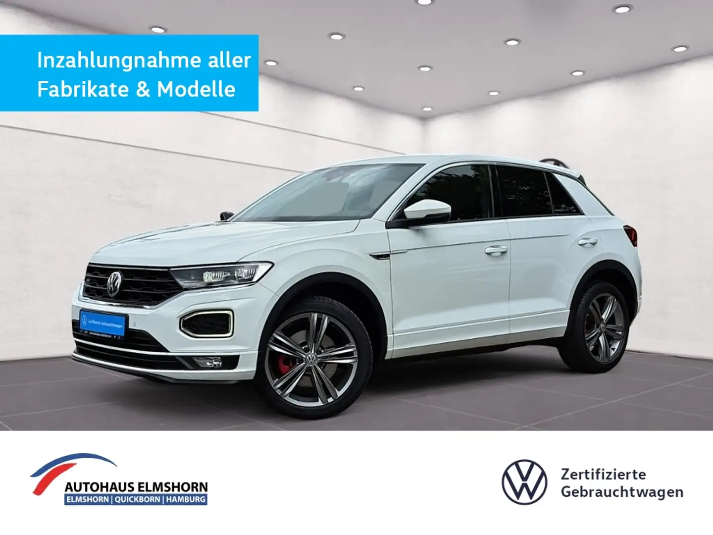 Volkswagen T-Roc Sport 2.0 TDI 4Motion DSG R line NAV KAM LED 18" Wit - 1
