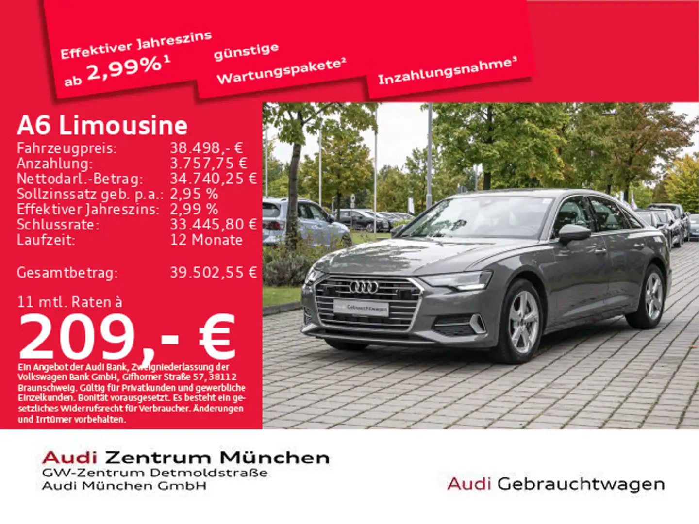Audi A6 45 TFSI S tronic advanced ACC/Navi Grau - 1
