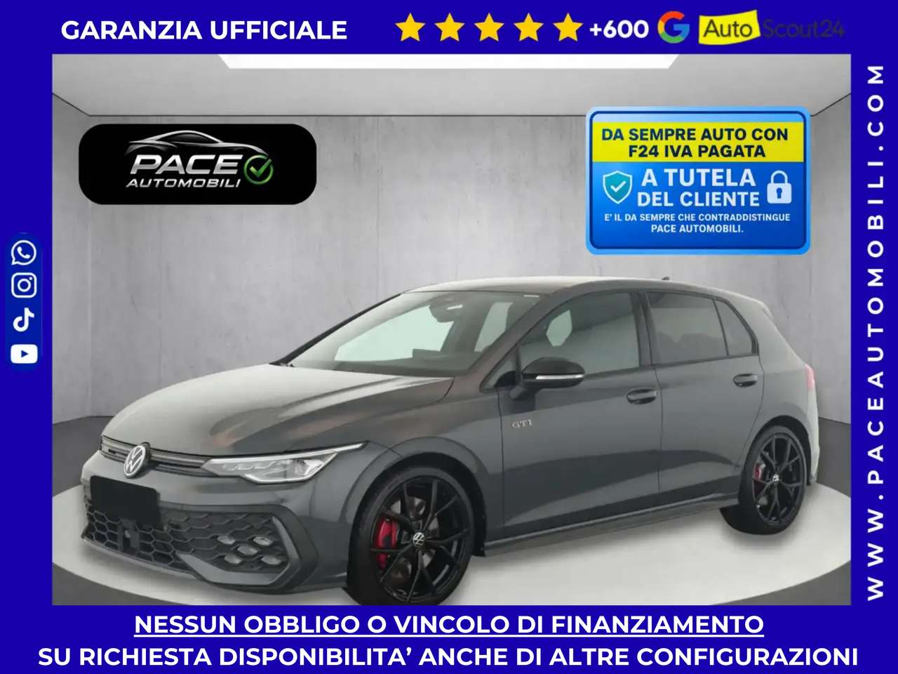 Volkswagen Golf GTI VIII.5 8.5 TETTO MATRIX IQ PERFORMANCE BLACK 19"