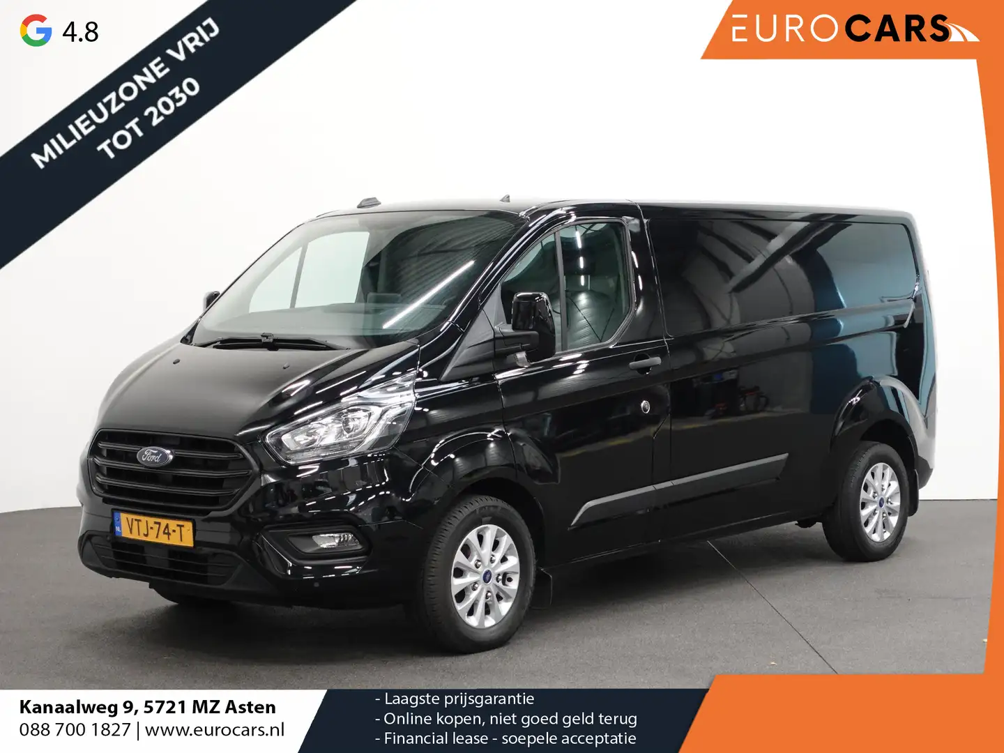 Ford Transit Custom 300 2.0 TDCI L2H1 Trend Automaat Airco Navi Cruise Zwart - 1