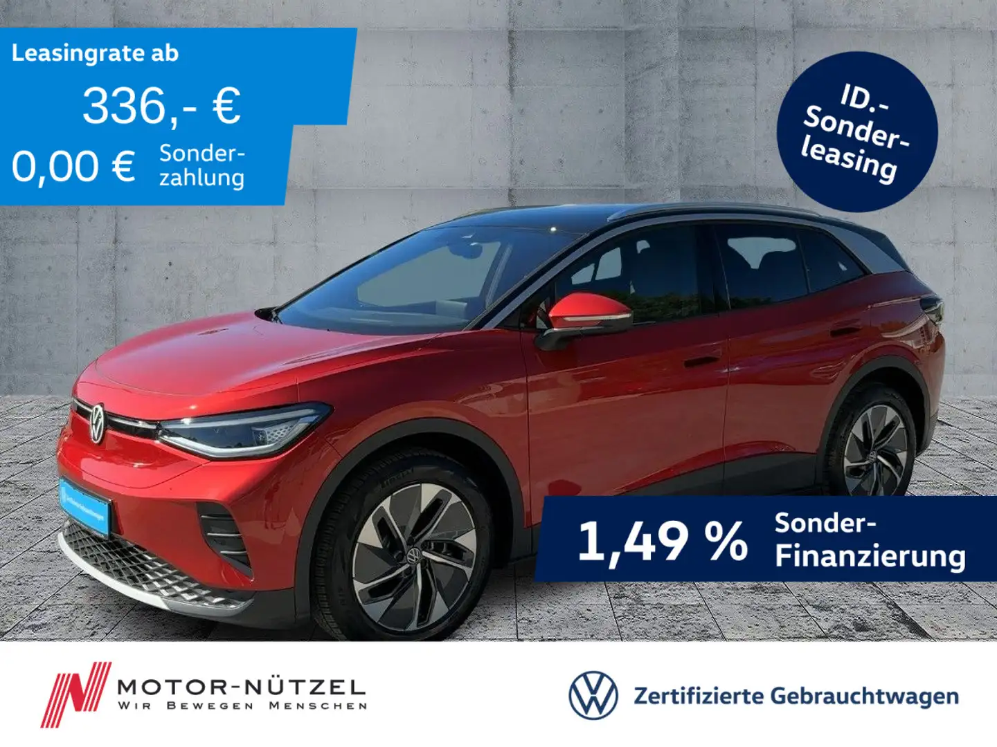 Volkswagen ID.4 PURE 125kw 5JG+MATRIX+NAVI+AHK+ACC+HuD+19Z. Rot - 1