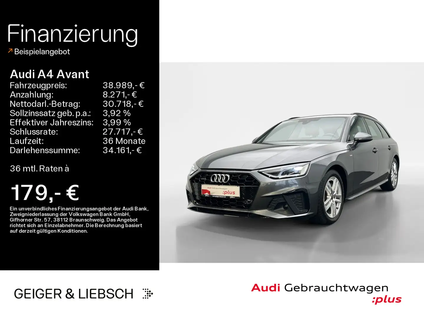 Audi A4 40 TDI quattro S-LINE*LED*VIRTUAL*NAVI- Gris - 1