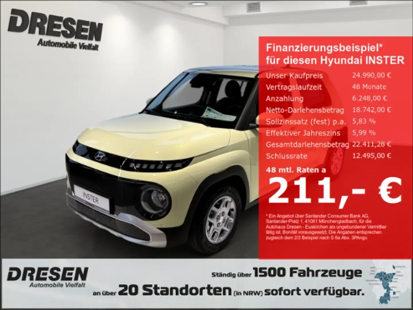 Hyundai Inster Trend 42 kWh 2WD TREND Effizienz-Paket,Designeleme Gelb - 1