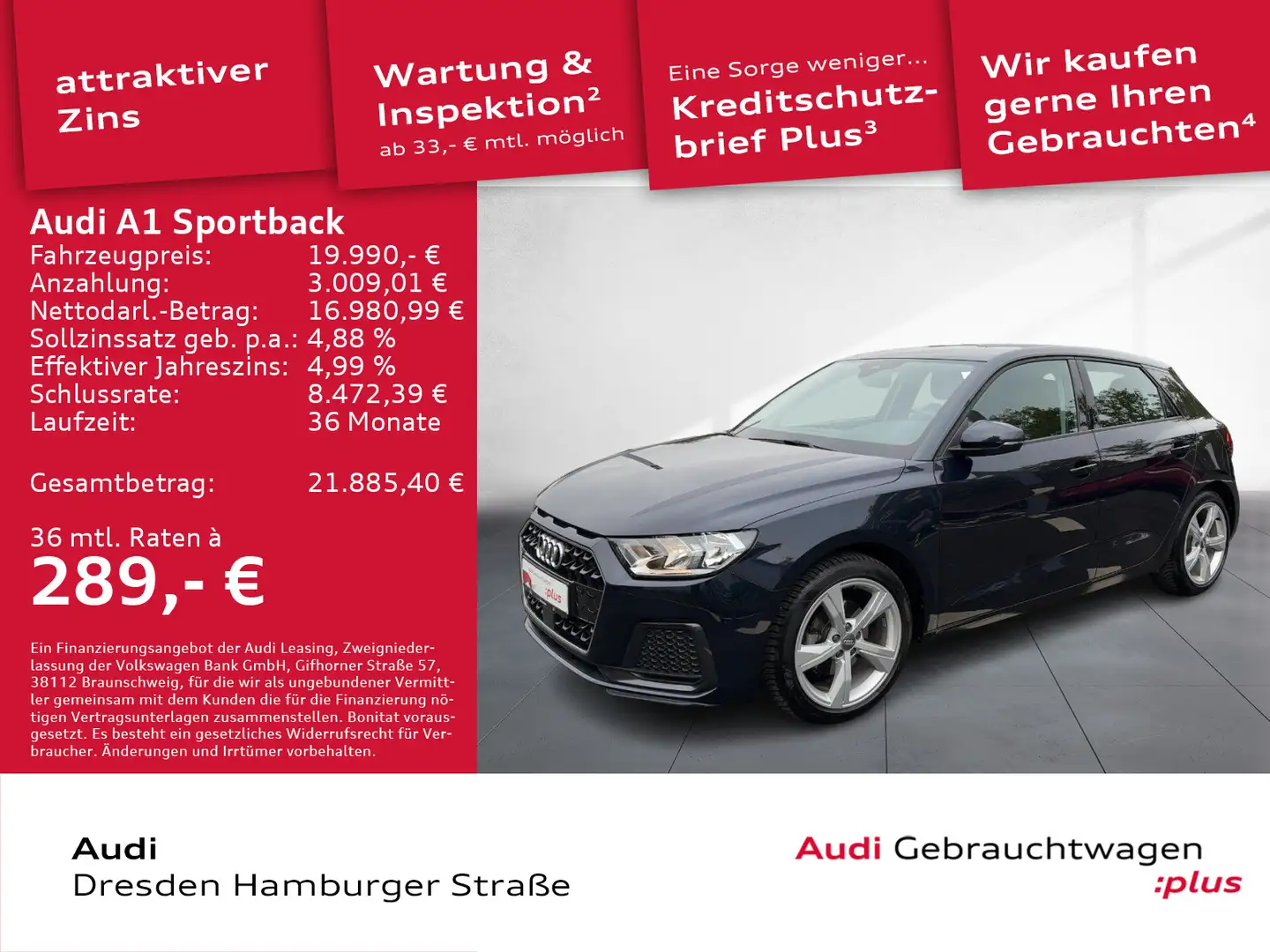 Audi A1 35 TFSI Advanced S tronic Bleu - 1