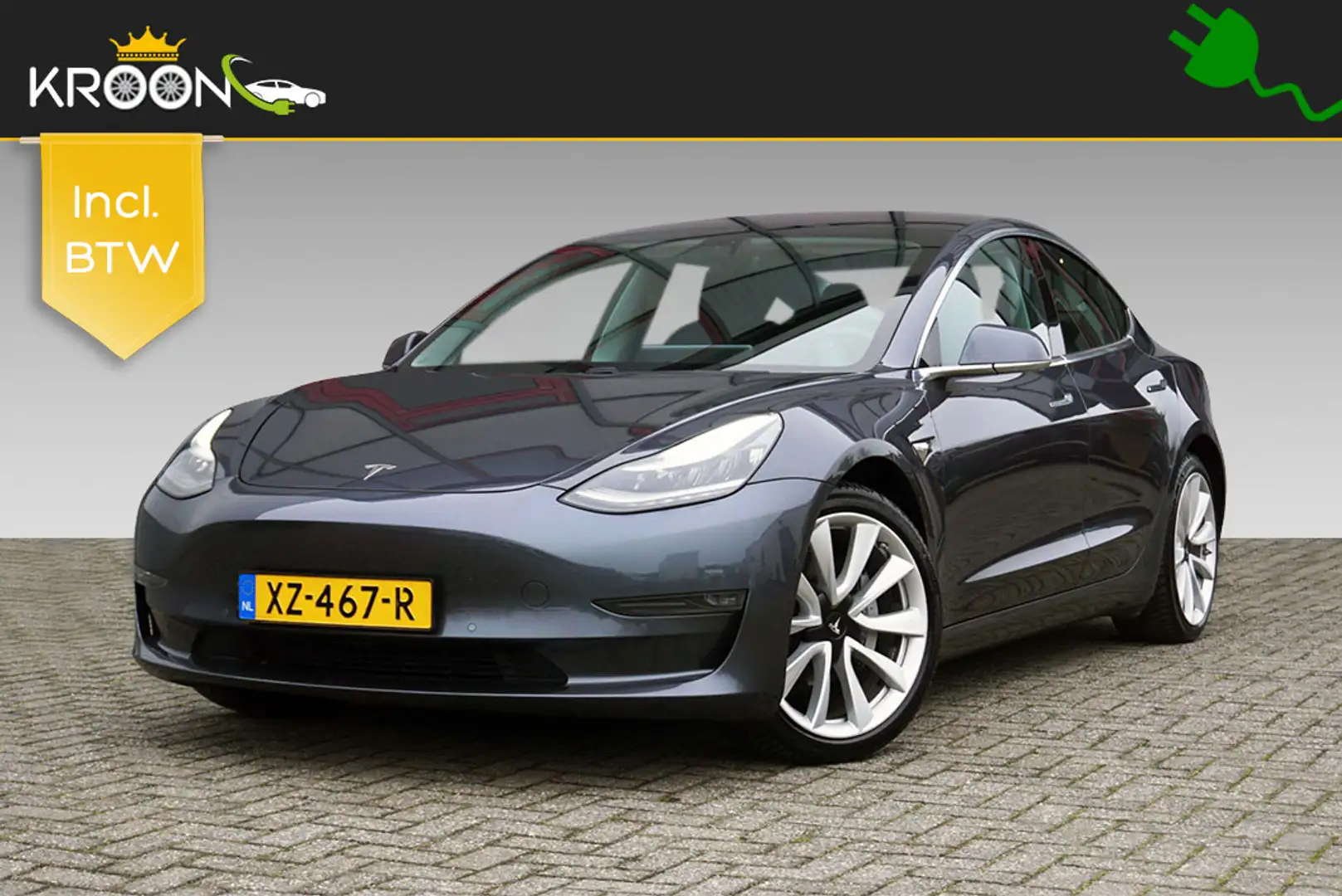 Tesla Model 3 Long Range AWD 75kWh SOH 89% Gris - 1