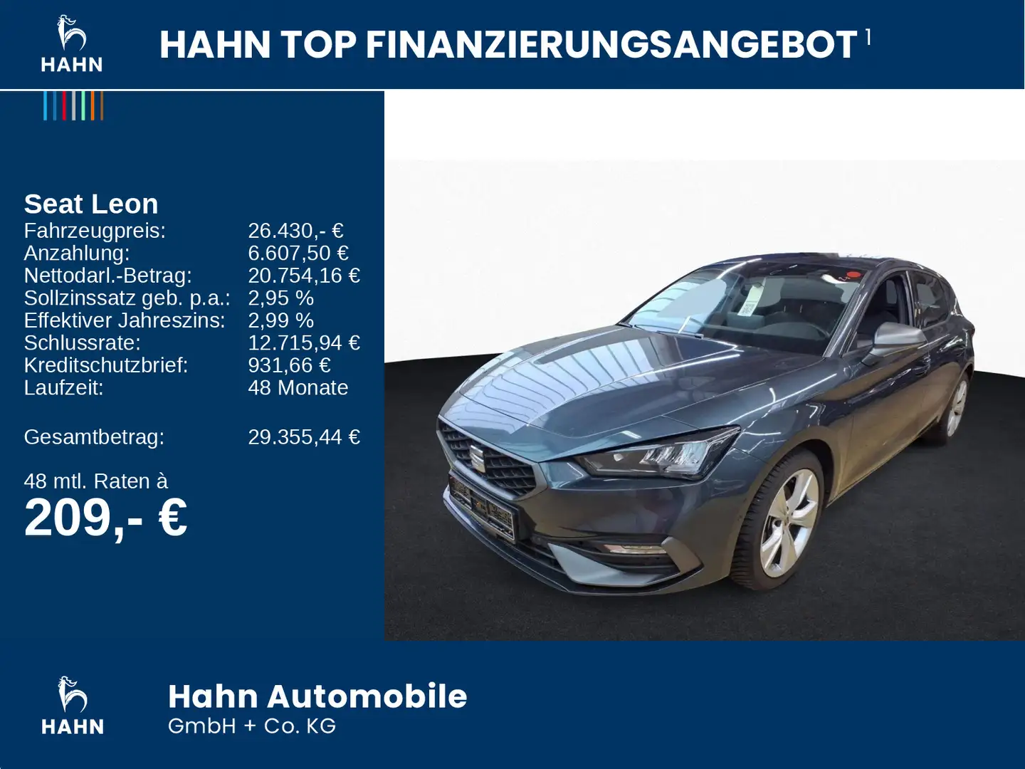 SEAT Leon 1.5eTSI DSG FR ACC Cam LED Navi Parklenk Grau - 2