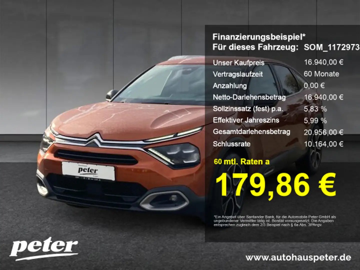 Citroen E-C4 Electric e-C4 Shine 136 +11KW OBC+Kamera+Navi+Kältepaket+ Orange - 1