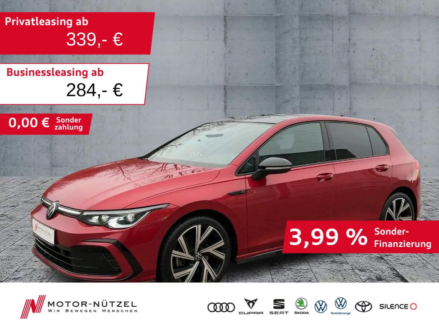 Volkswagen Golf VIII 1.5 TSI R-LINE MATRIX+APP+PANO+HARMAN Rot - 1