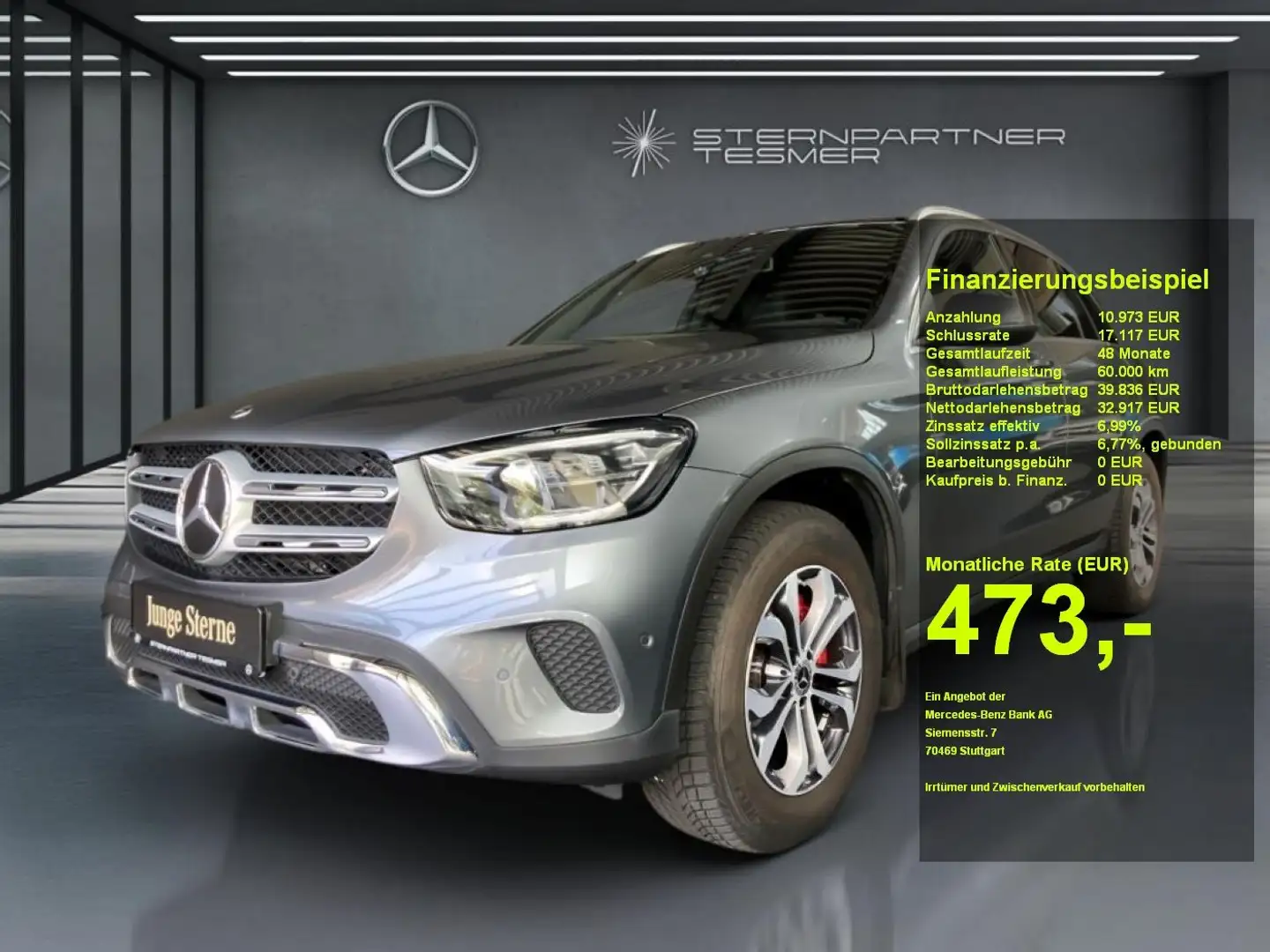 Mercedes-Benz GLC 220 d 4M Pano+AHK+Kamera+Head+Massage+Airm+ Grau - 1
