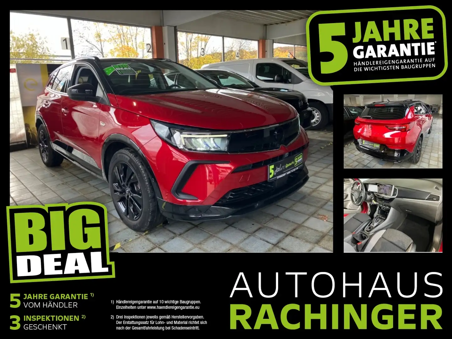 Opel Grandland 1.2T Fin. ab 2,99% Navi,Rückfahrkamera Rot - 1