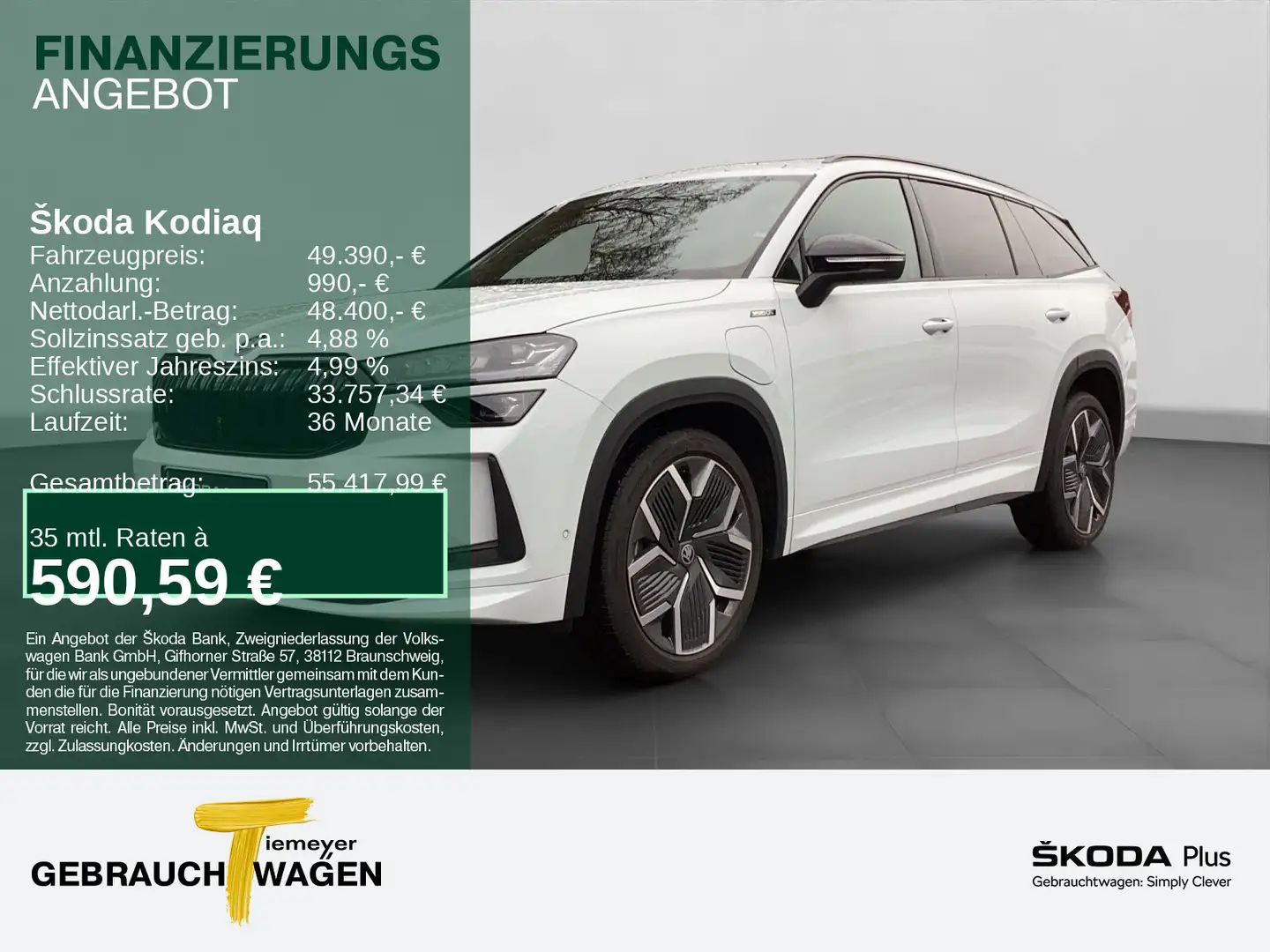 Skoda Kodiaq iV SPORTLINE PANO LM20 AHK 360° Weiß - 1