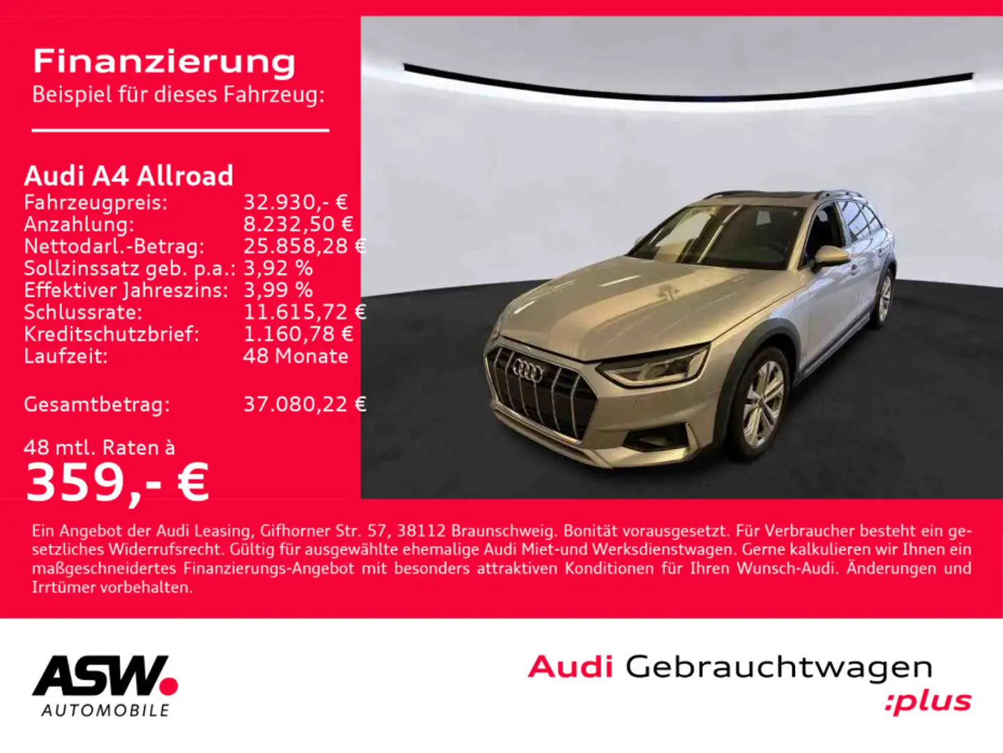 Audi A4 allroad A4 allroad quattr 40TDI Stron LED AHK PANO LEDER Silber - 1