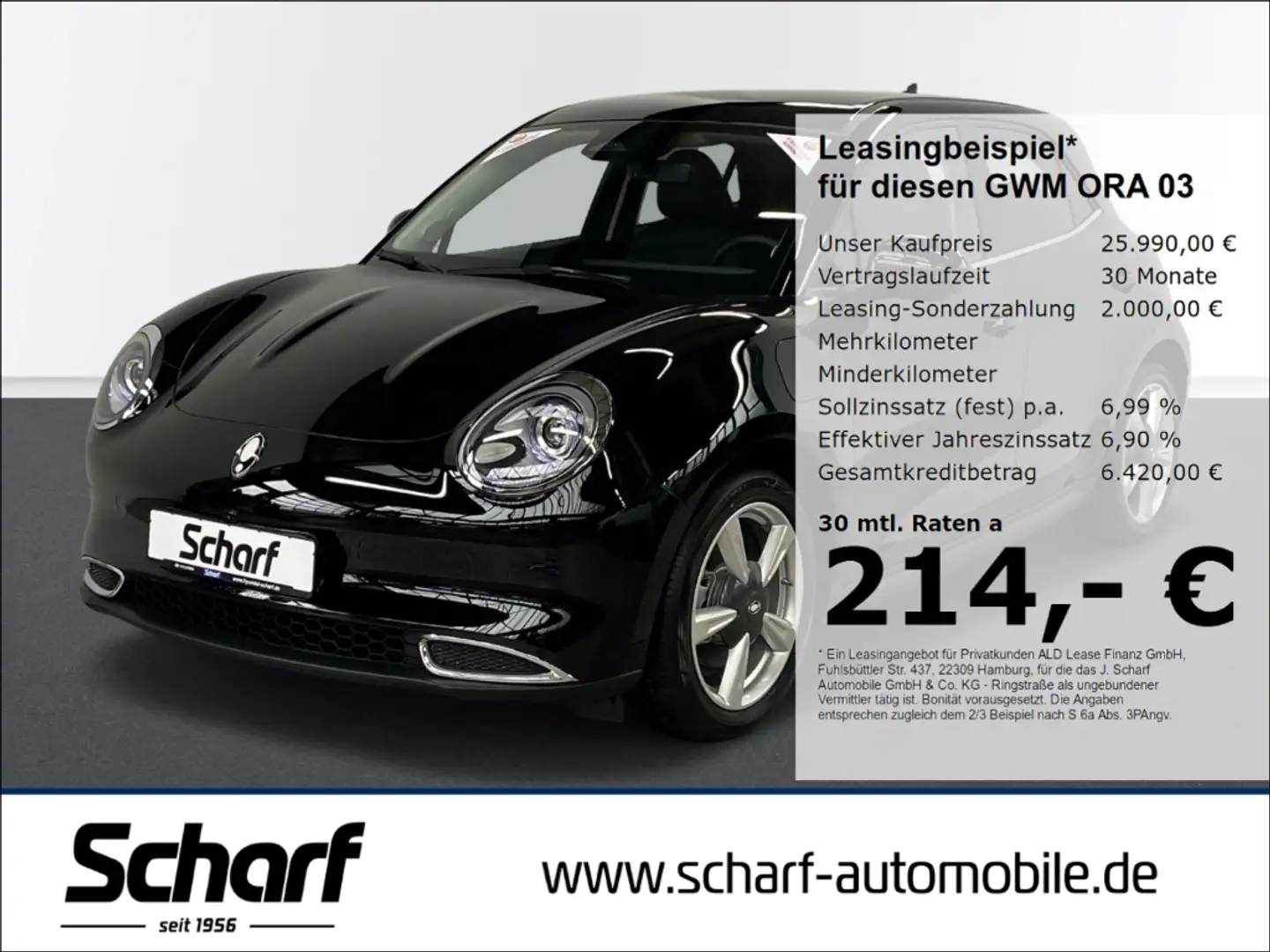 GWM ORA 03 400 Pro mit Wärmepumpe Navi DAB SHZ PDC 360 Kamera Schwarz - 1
