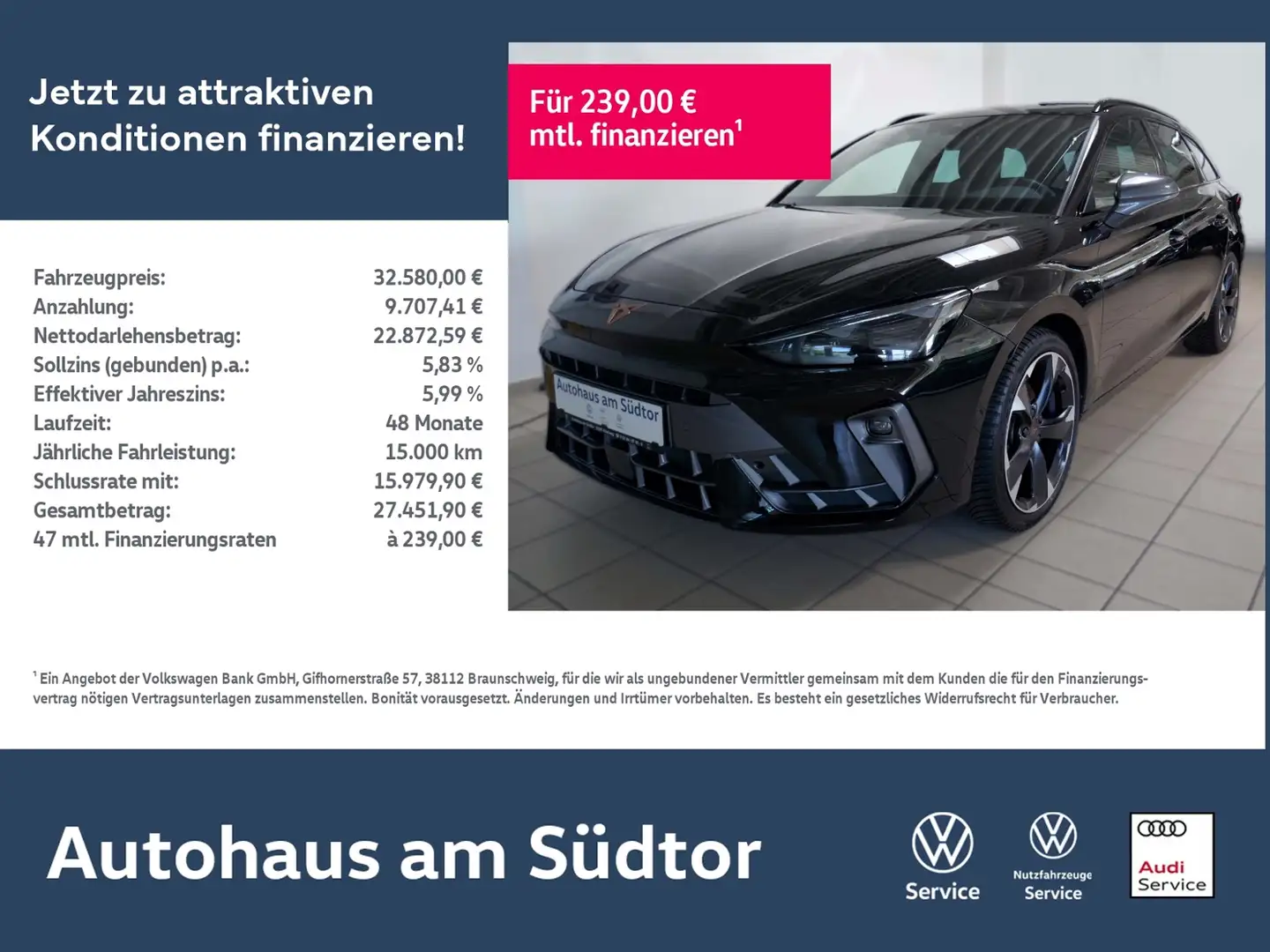 CUPRA Leon SP 1.5 eTSI | LED RFK ACC Navi Schwarz - 1