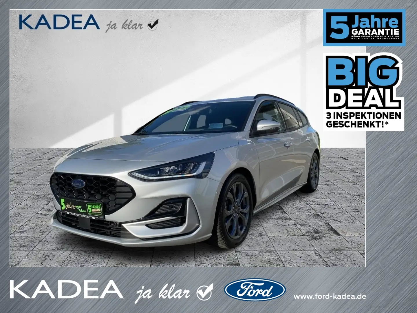 Ford Focus Turnier 1.5 EcoBlue ST-Line X ACC+AHK+LED Silber - 1