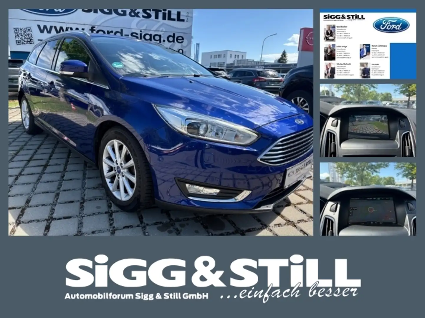 Ford Focus Turnier 1.5 TDCi Titanium XEN*NAV*SHZ*PDC*LEDER Bleu - 1