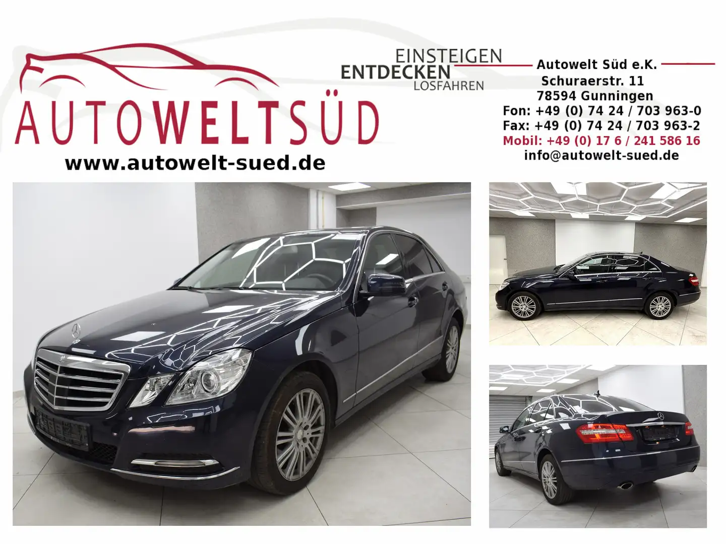 Mercedes-Benz E 350 4M 7G Elegance DTR 2xSpur Com SchD Rcam BiXen ILS Blue - 1