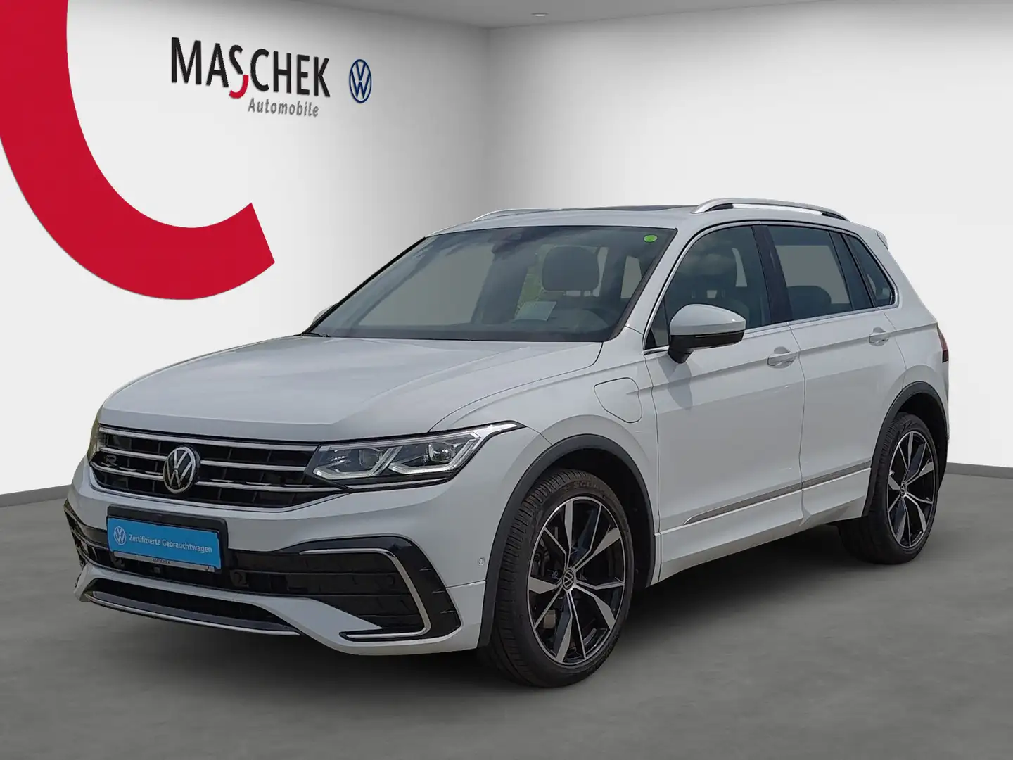 Volkswagen Tiguan R-Line Pano AHK HUD DCC Matrix Vollleder RearView Weiß - 1