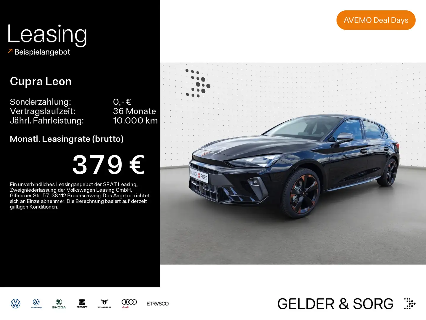 CUPRA Leon 1.5 eTSI DSG *MATRIX*NAVI*SENNHEISER* Schwarz - 1