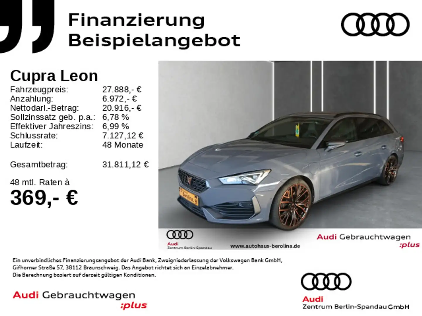 CUPRA Leon ST 1.4 e-Hybrid VZ DSG *PANO*Vision+*ACC* Grau - 1