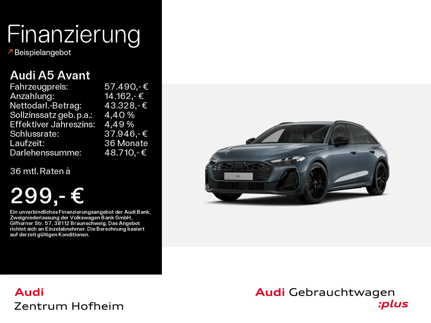 Audi A5 40 TFSI 2x S line S tro*B&O*HUD*Standh* Blau - 1