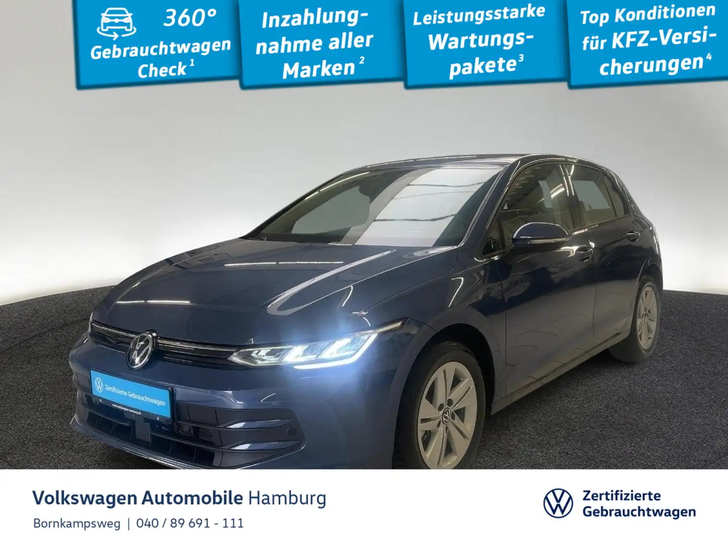 Volkswagen Golf VIII 1.5 TSI Life LED HeadUp Navi Area View Blau - 1