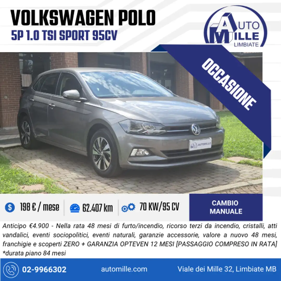 Volkswagen Polo Polo 5p 1.0 tsi Sport 95cv Gri - 1