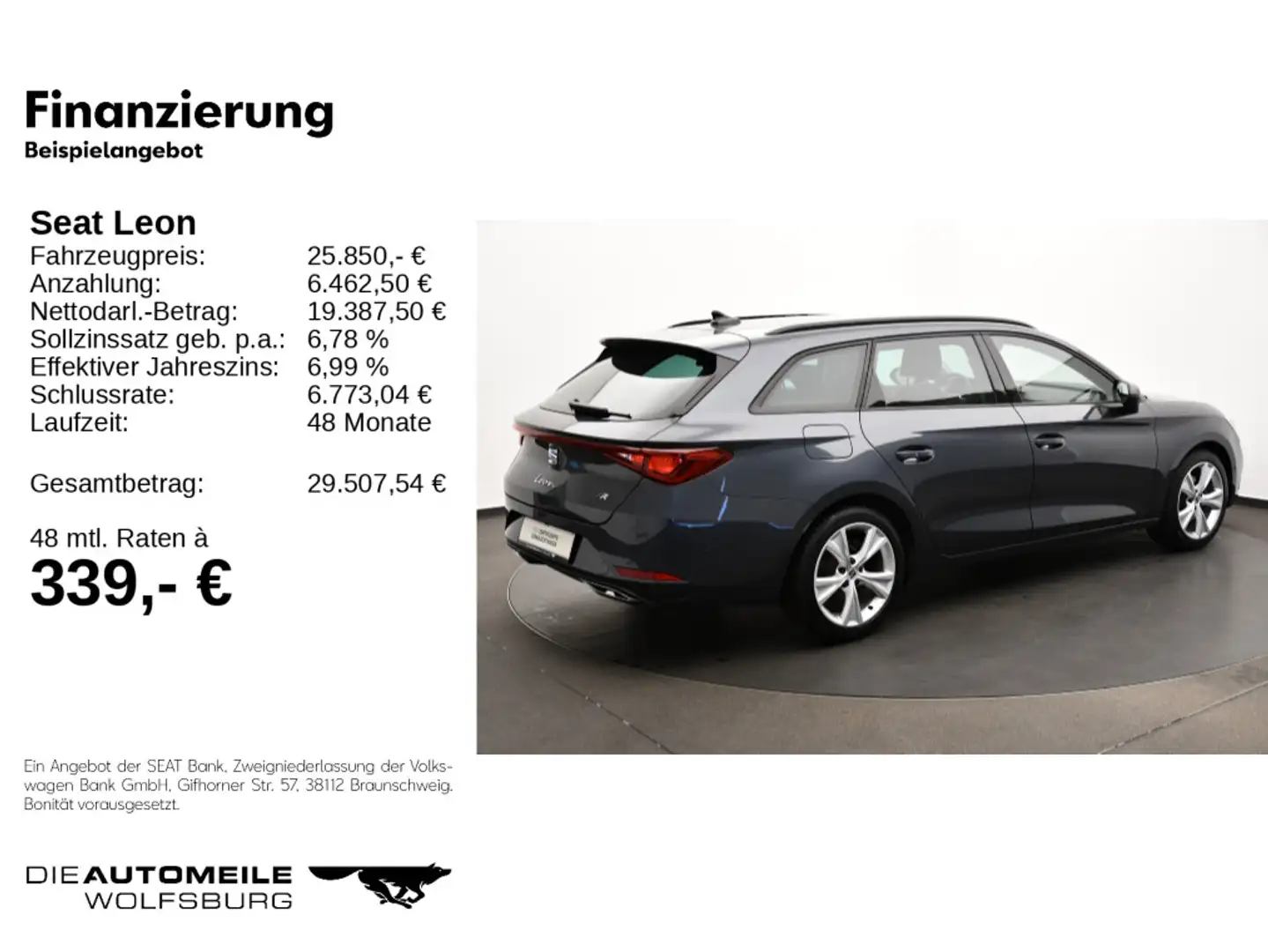 SEAT Leon ST 1.5 eTSI DSG FR LED/ACC Grau - 2