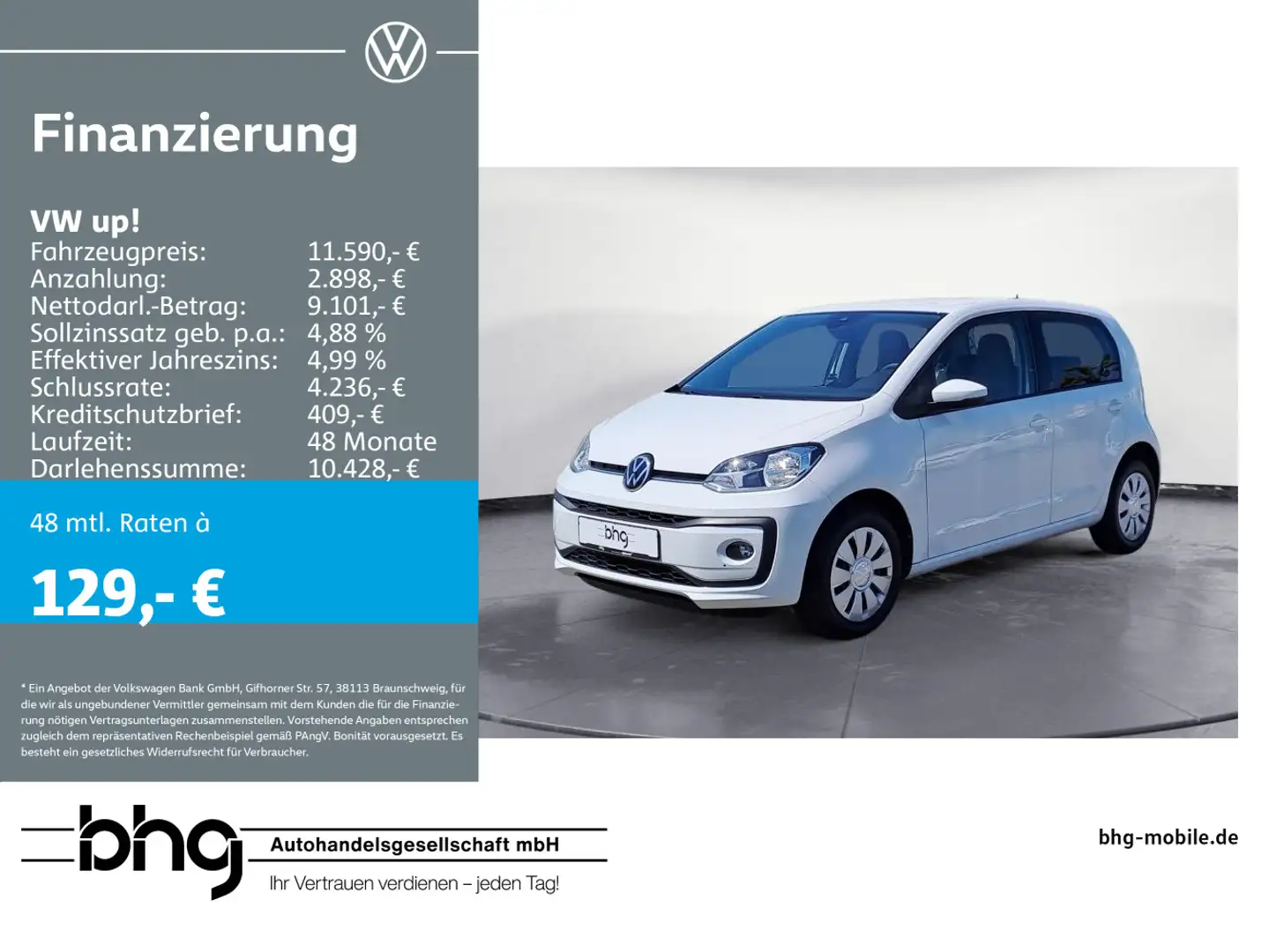 Volkswagen up! 4doors Assist GRA Kamera Park Winterpaket Ne Bianco - 1