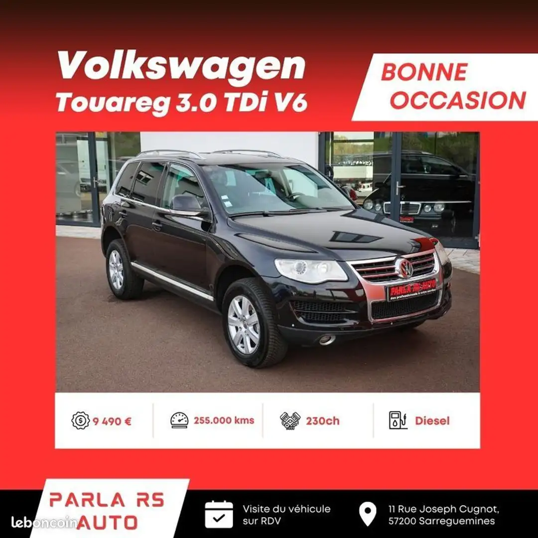 Volkswagen Touareg 3.0 TDi V6 230ch Noir - 1