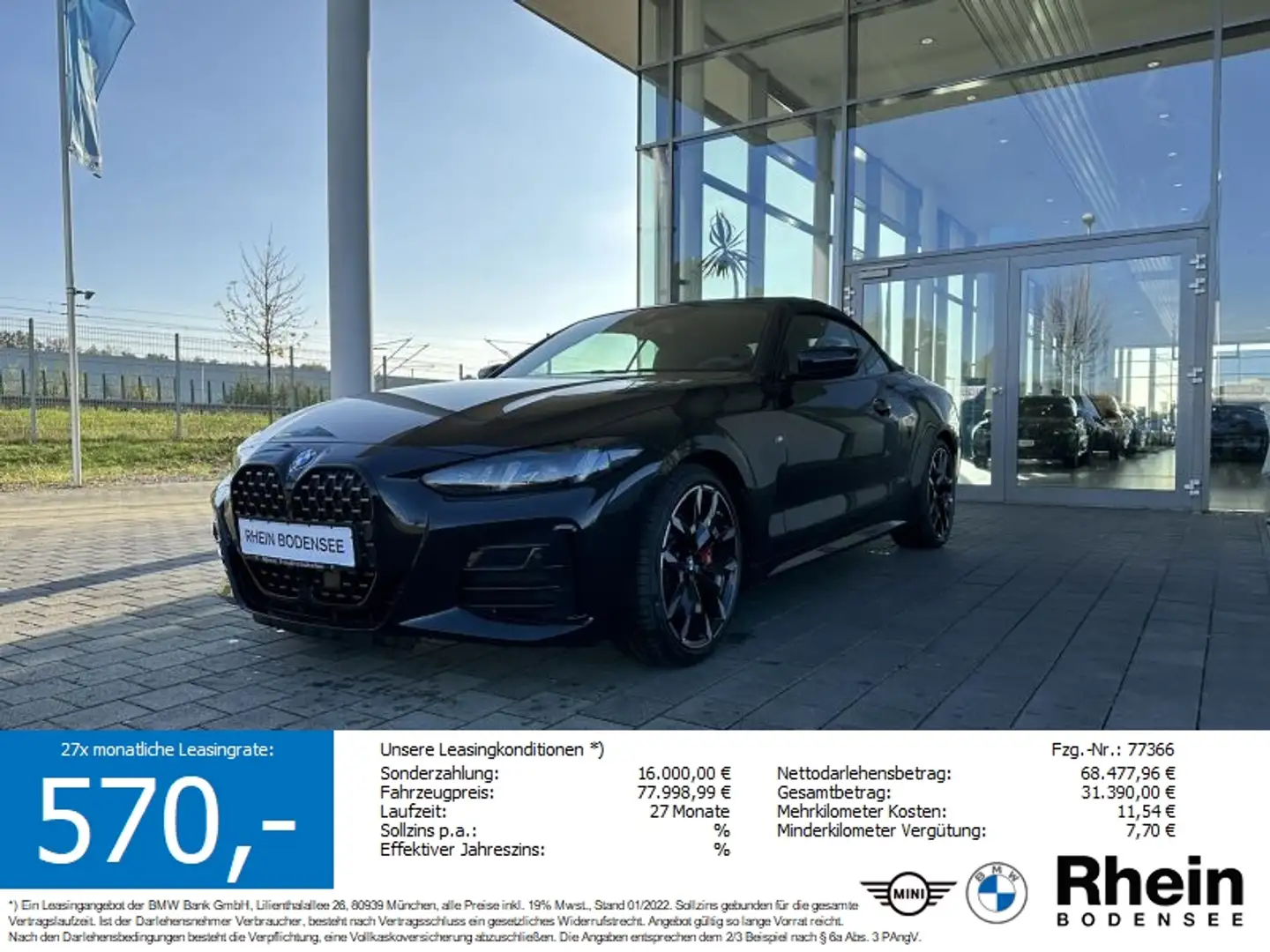 BMW 420 i Cabrio M Sportpaket *einmalige Konditionen* Schwarz - 1