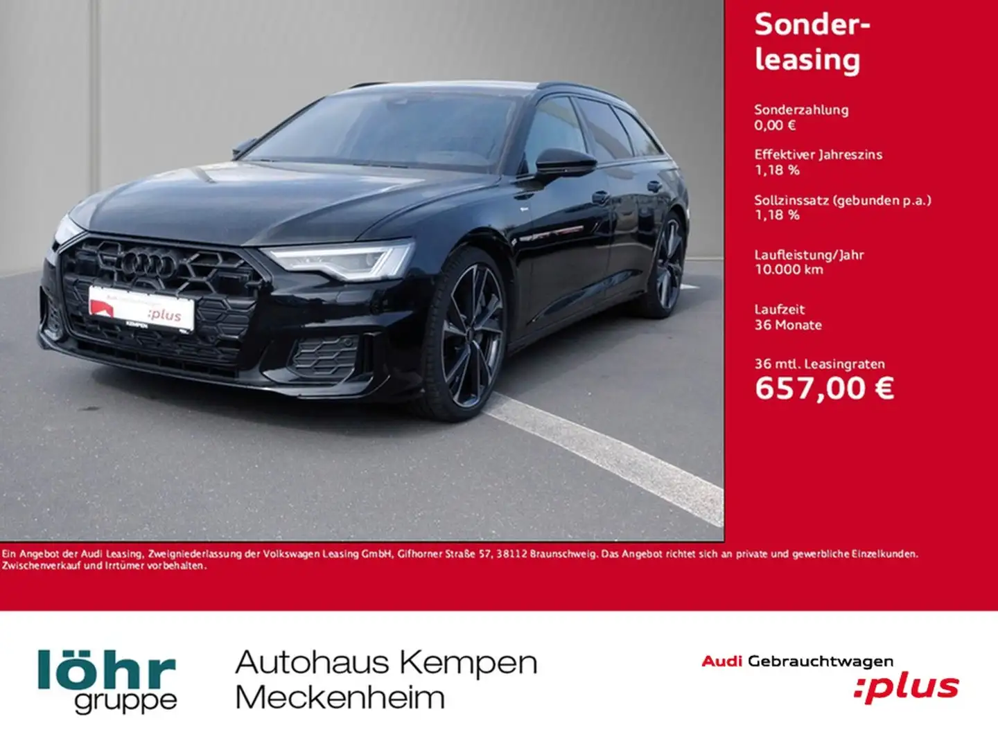 Audi A6 Avant 50 TFSI e 19" ASL Leder 360° S line qu Schwarz - 1