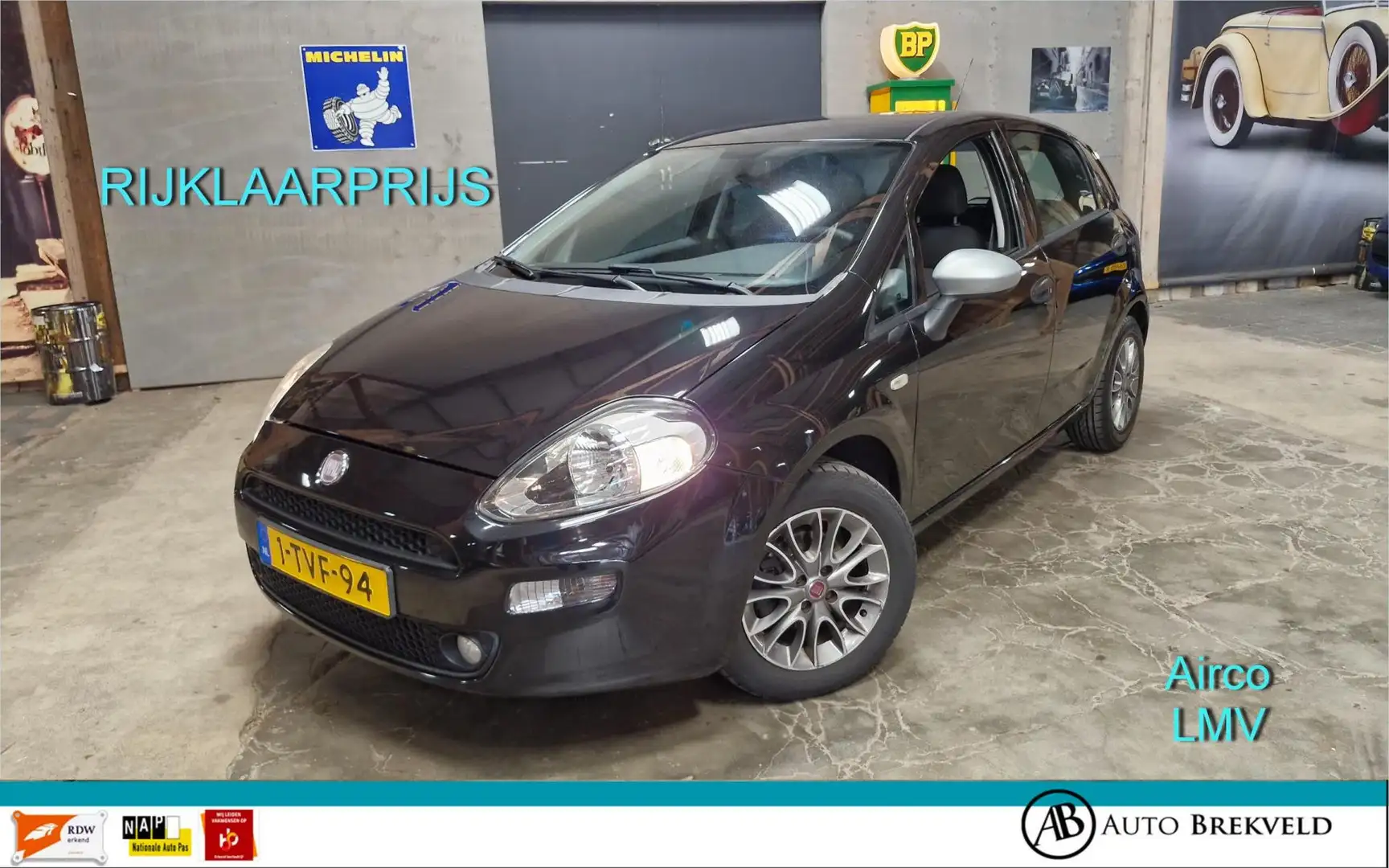 Fiat Punto Evo 1.2 Pop 69PK | Rijklaarprijs | Airco | LMV Чорний - 1