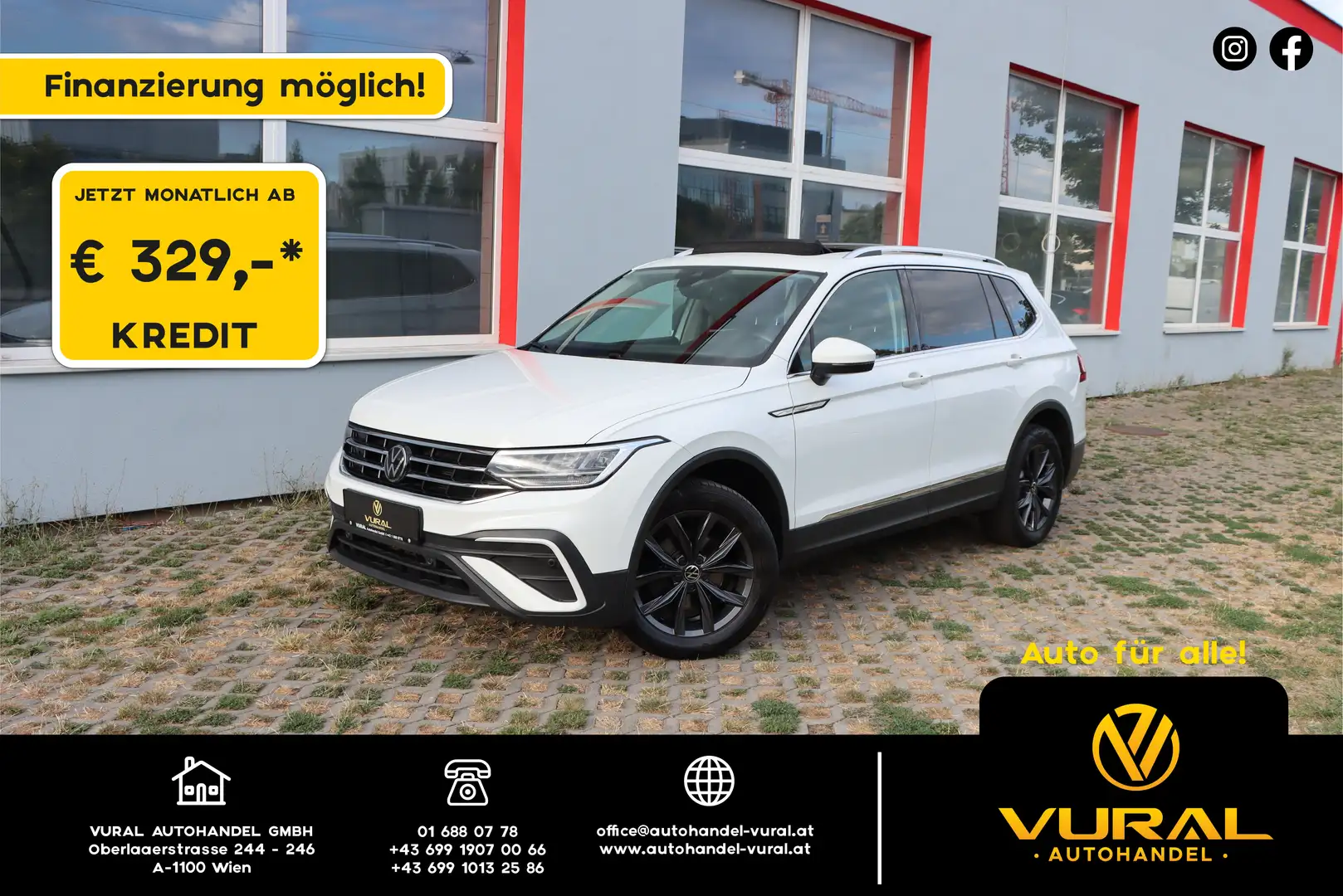 Volkswagen Tiguan Allspace 2,0 TDI SCR DSG Life | 7-Sitzer | PANORAMA | LED | Weiß - 1