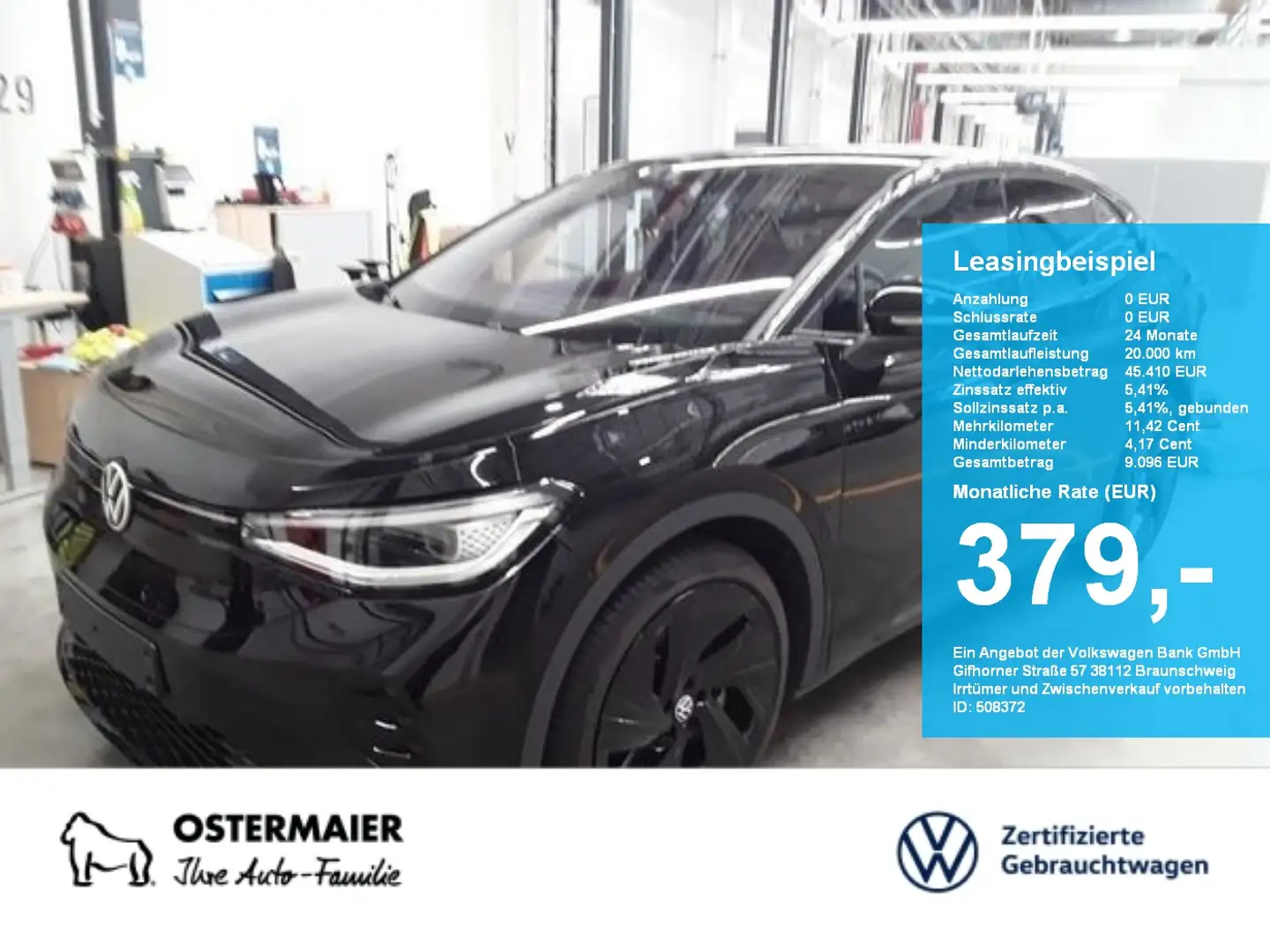 Volkswagen ID.5 GTX 340PS 4M NP.76T ACC.5J-G. WÄRMEPUMPE.AREA-VIEW Noir - 1