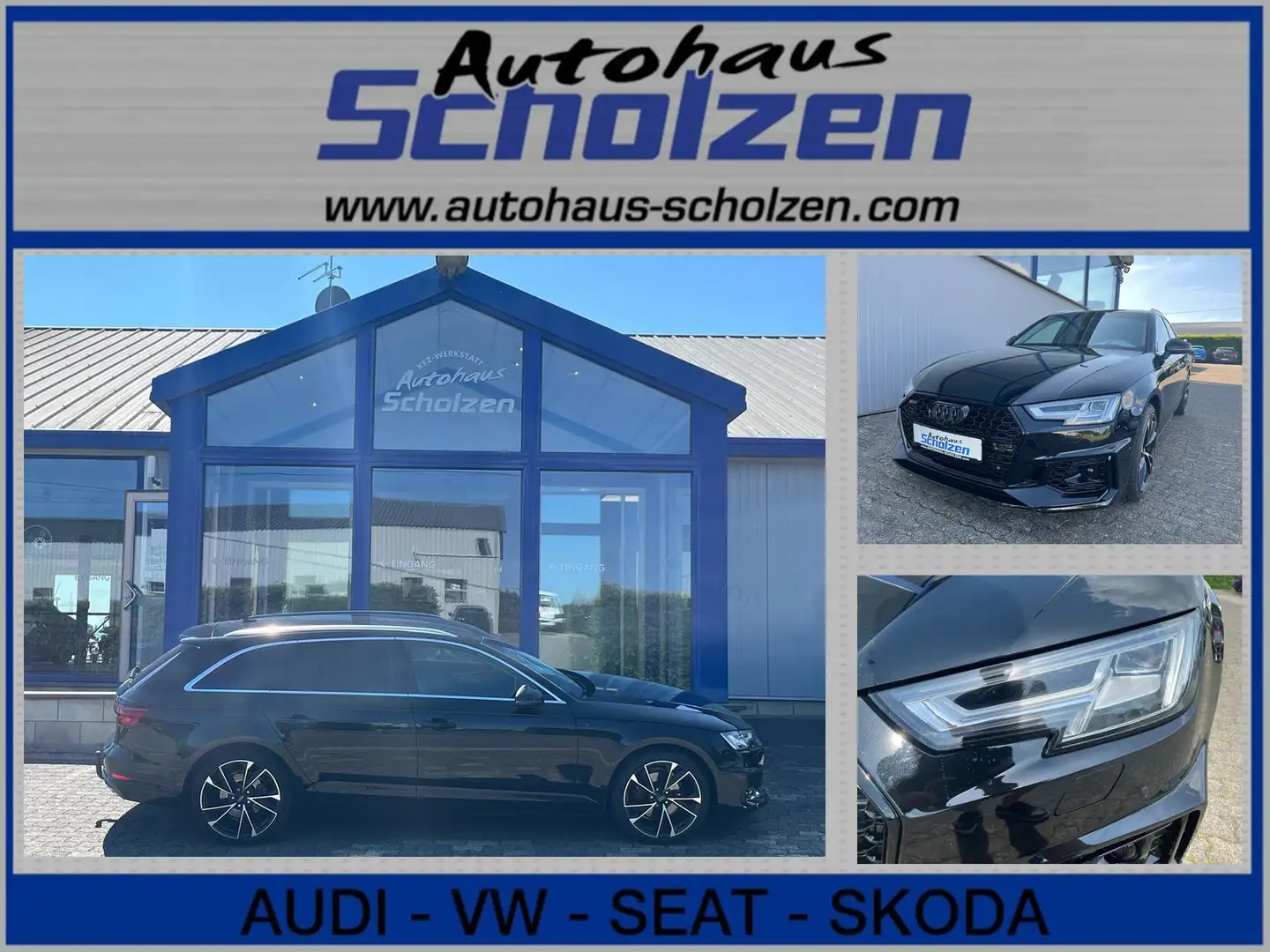 Audi A4 2.0 TDI S-LINE SHZ AHK RFK NAVI MFL TEMP APP Negro - 1