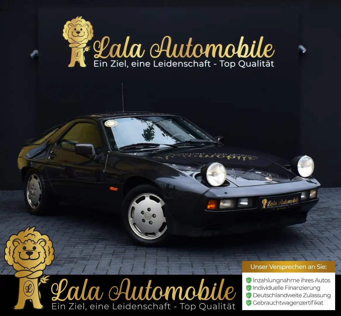 Porsche 928 S V8 4.6 OLDTIMER VOLLLEDER SCHIEBEDACH ALU Schwarz - 1