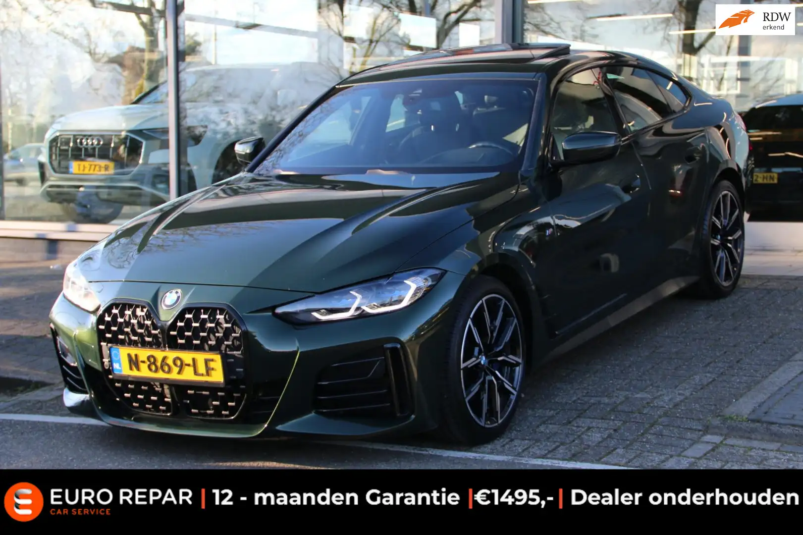 BMW 420 4-serie Gran Coupé 420i Business Edition Plus M-PA Zelená - 1