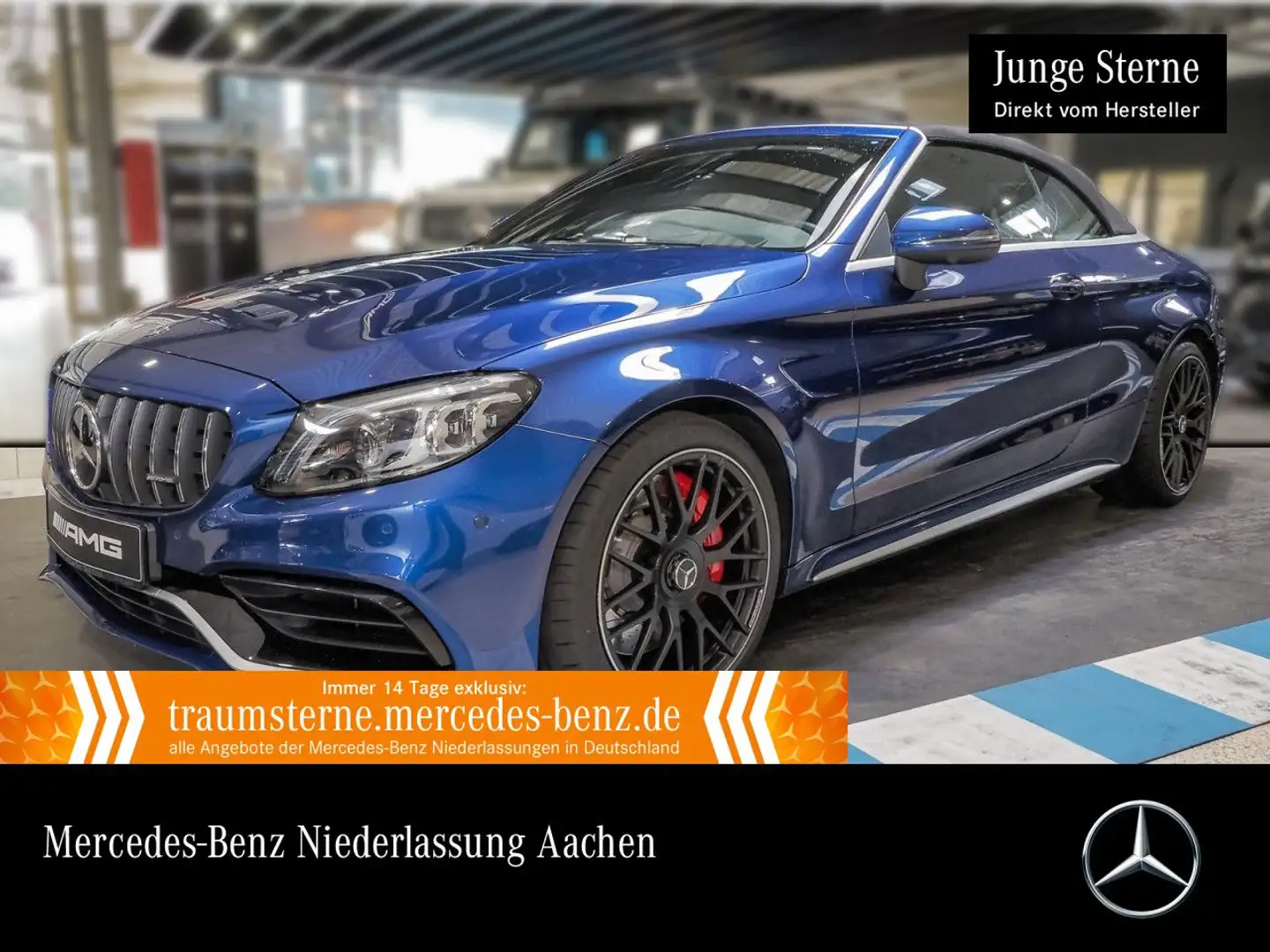 Mercedes-Benz C 63 AMG C 63 S Cabrio DRIVERS+360+MULTIBEAM+FAHRASS+19"+9G Blu/Azzurro - 1