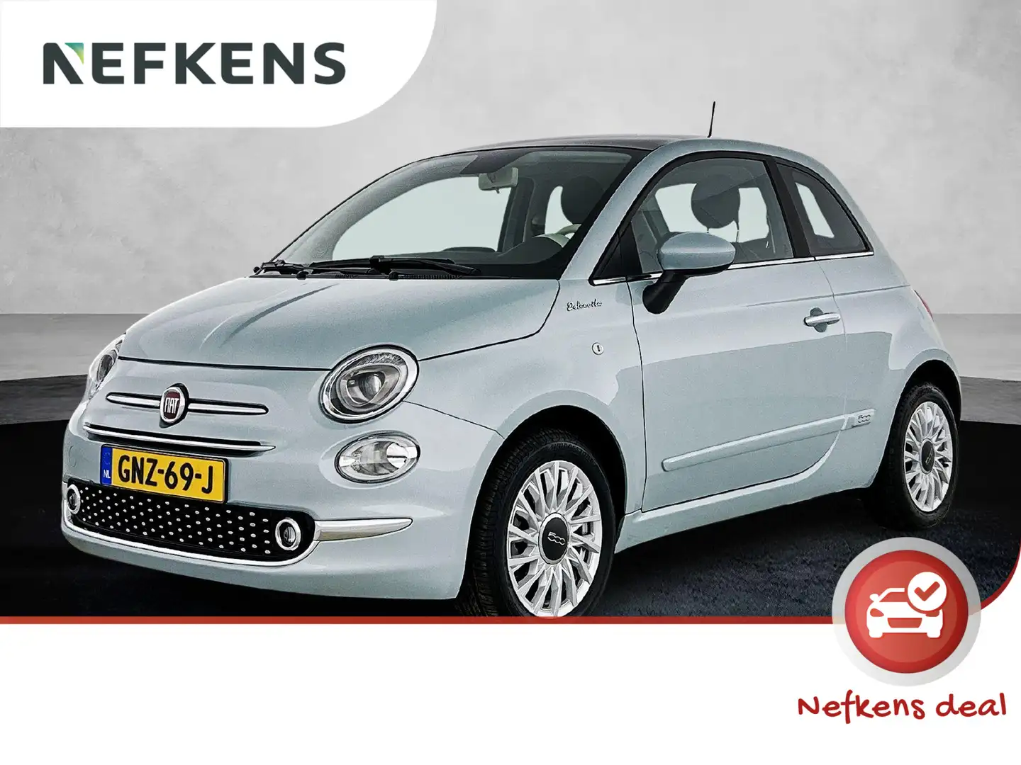 Fiat 500 1.0 Hybrid Dolcevita 69pk | Glazen Dak | Navigatie Blauw - 1
