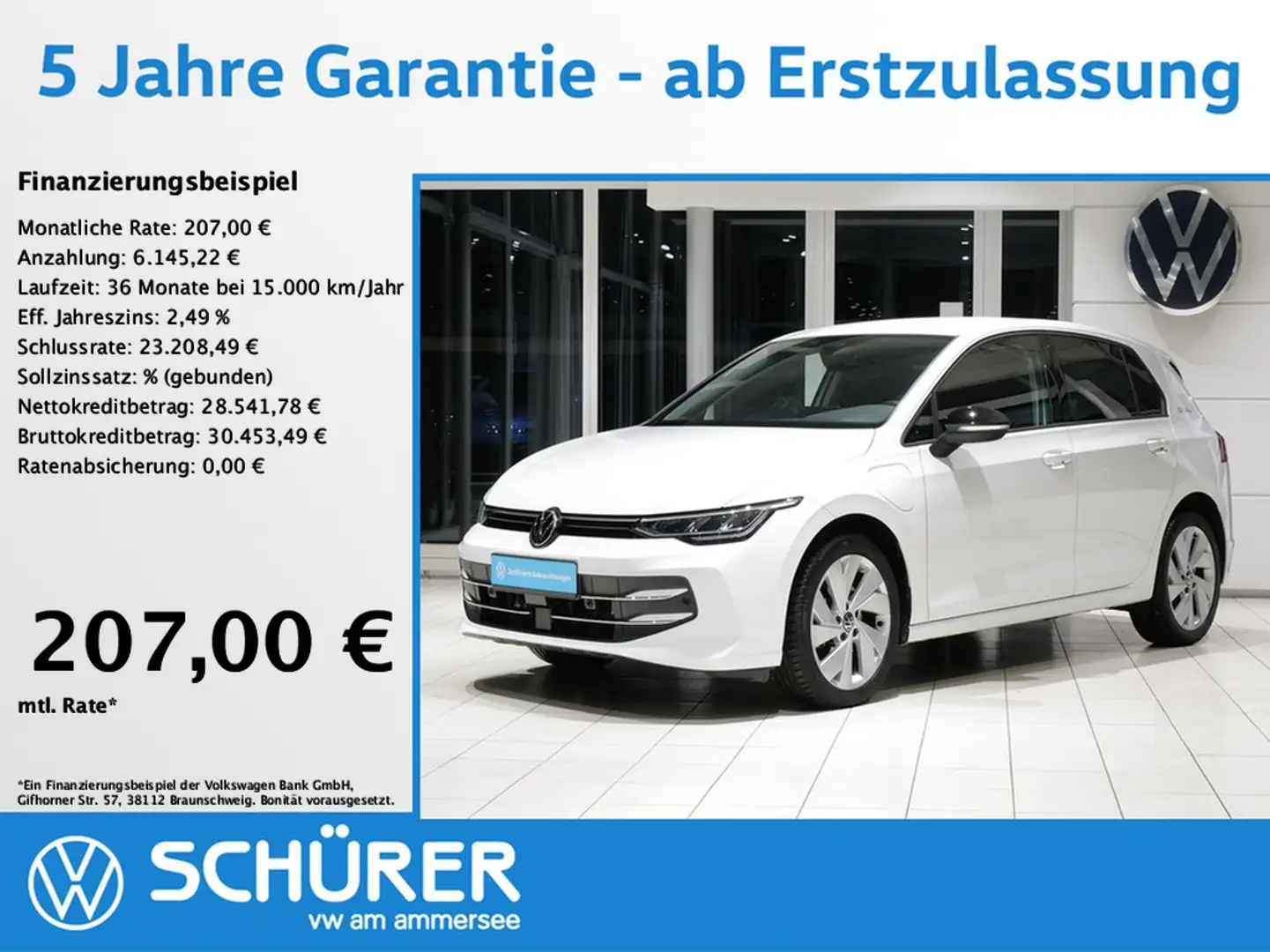 Volkswagen Golf VIII eHybrid Goal Navi AHK RKam Totwinkel ACC Weiß - 1