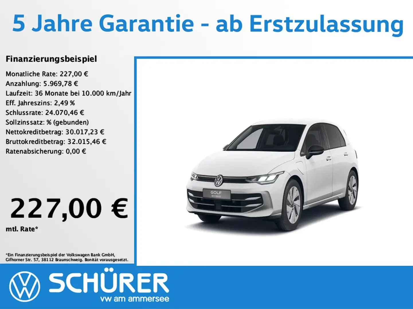 Volkswagen Golf VIII eHybrid Goal Navi AHK RKam Totwinkel ACC Weiß - 1