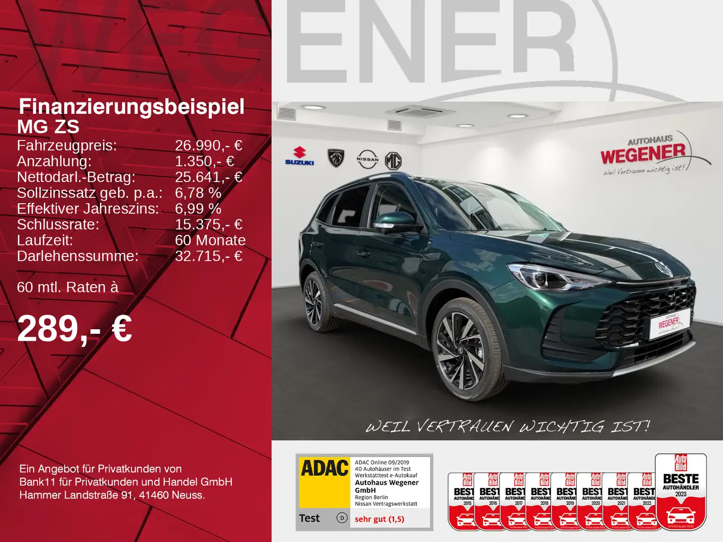 MG ZS Hybrid+ Luxury MY24 Vert - 2