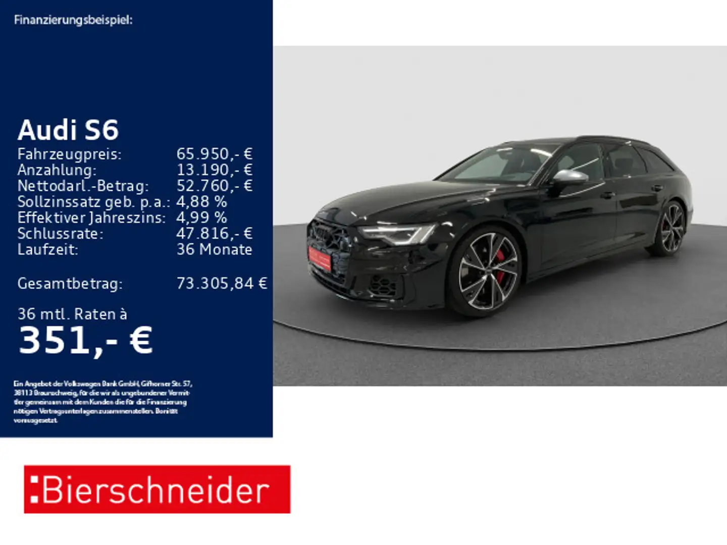 Audi S6 Av TDI qu AHK PANO B&O HuD CAM Schwarz - 1
