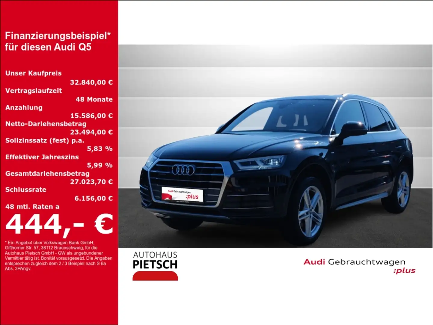 Audi Q5 2.0 TDI sport quattro LED AHK PANO RFK PDC GRA Schwarz - 1
