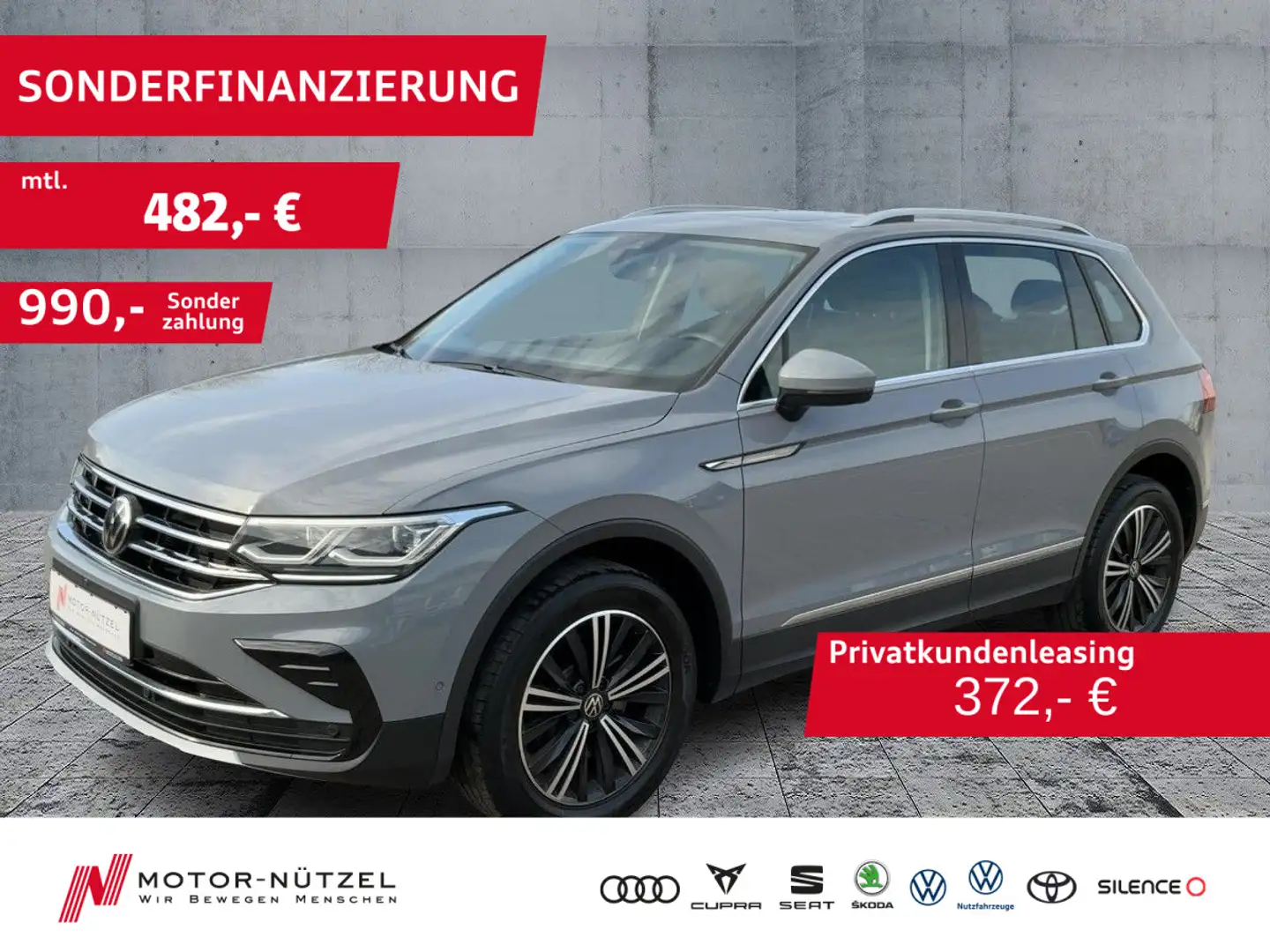 Volkswagen Tiguan 2.0 TDI 4M ELEGANCE MATRIX+NAVI+AHK+PANO Grau - 1
